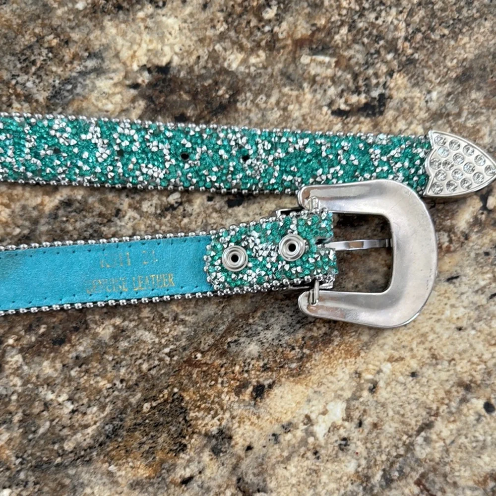 Shyanne Turquoise and Silver Rhinestone Belt